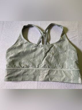 Lululemon athletica Light Green Strappy Sports Bra with Subtle Pattern